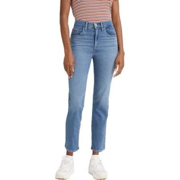 Levi's(r) Womens 724 High-Rise Straight Crop (Tribeca Moves) Women's Jeans 14 L - Picture 1 of 3